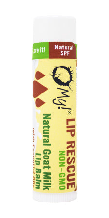 O My! Frankincense & Myrrh Goat Milk Lip Balm  with natural SPF and paraben free.  Made in USA