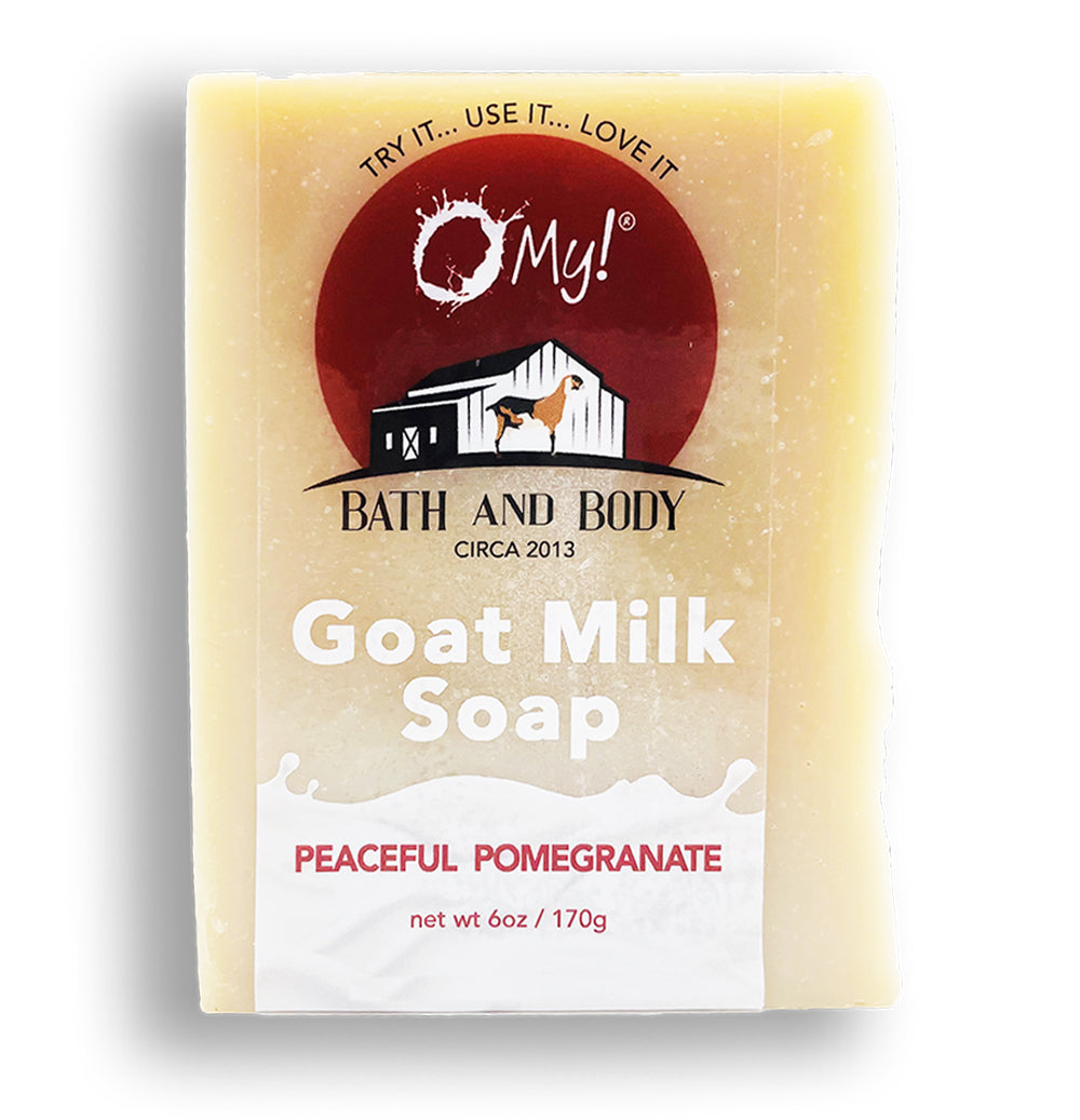 O My! Bath and Body Big and Bulky Goat Milk 6oz Soap Bar Peaceful Pomegranate
