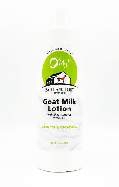 O My! Goat Milk Family Size Lotion 12oz Green Tea & Lemongrass