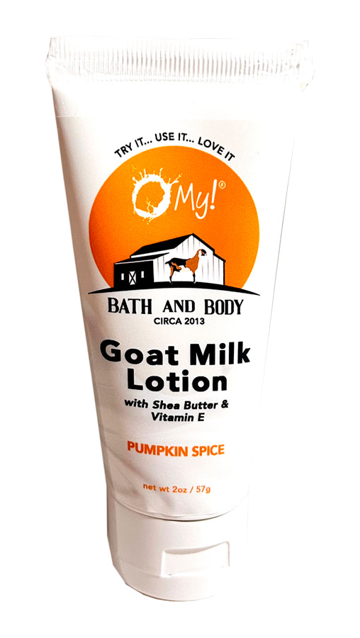 O My! Goat Milk 2oz Traveler Size Lotion | Made with Raw Goat Milk | Shea Butter and Vit E | Free of Parabens & More | Handcrafted in USA