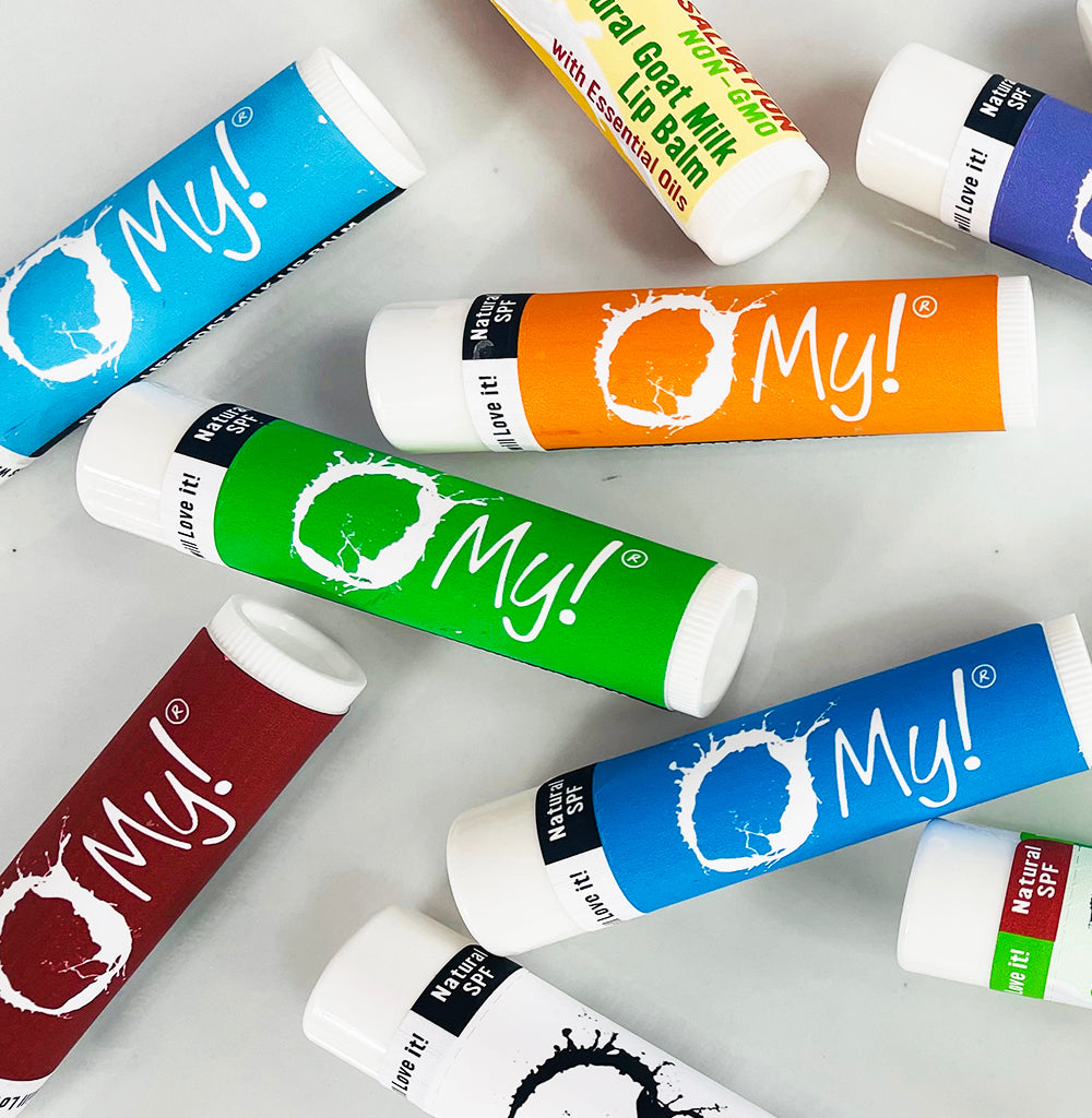 O My! Goat Milk Lip Balm with Natural SPF and tons of flavors to choose from