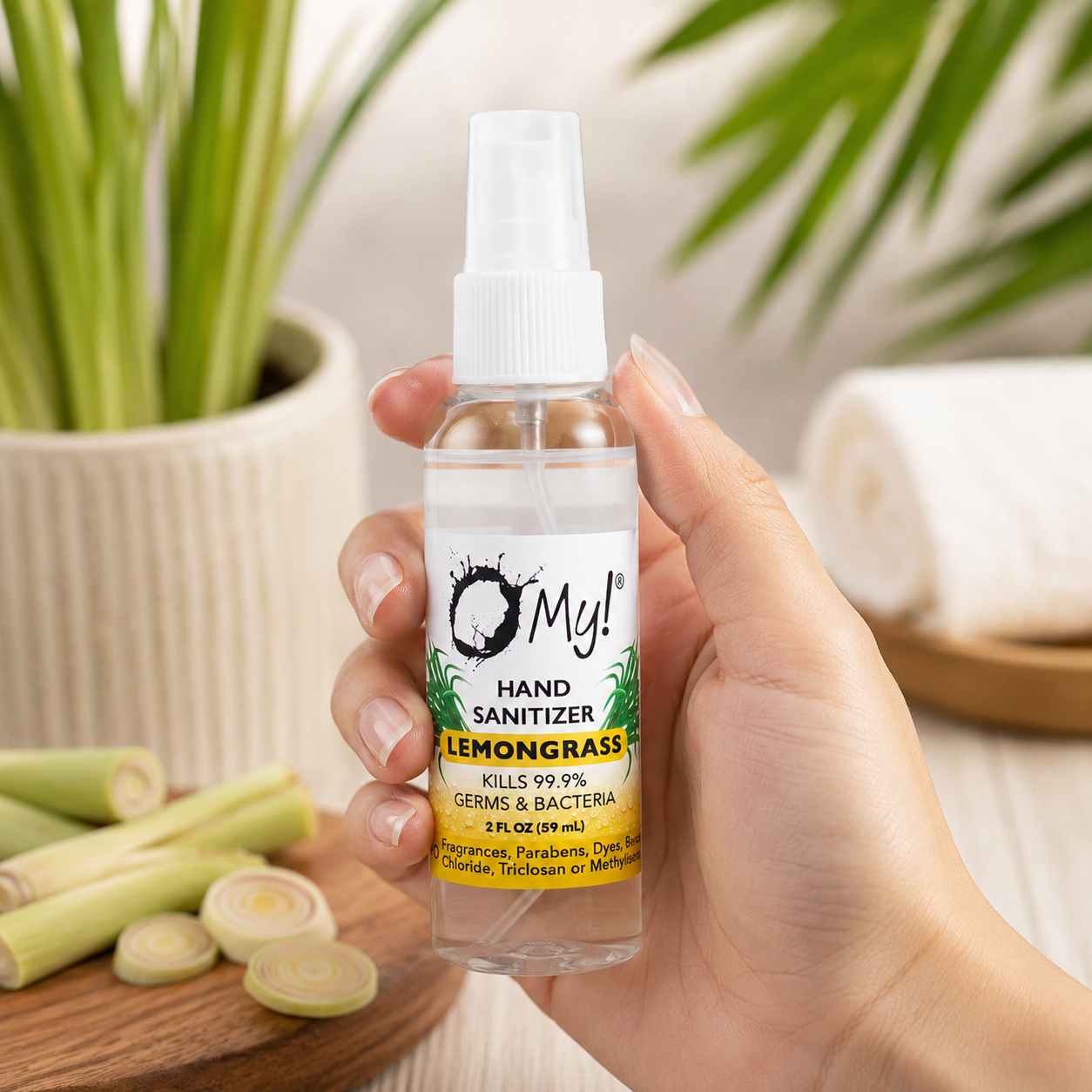 O My! Hand Sanitizer | Free from, Parabens, Dyes, Benzalkonium Chloride, Triclosan and Methylisothiazolinone | Made in USA