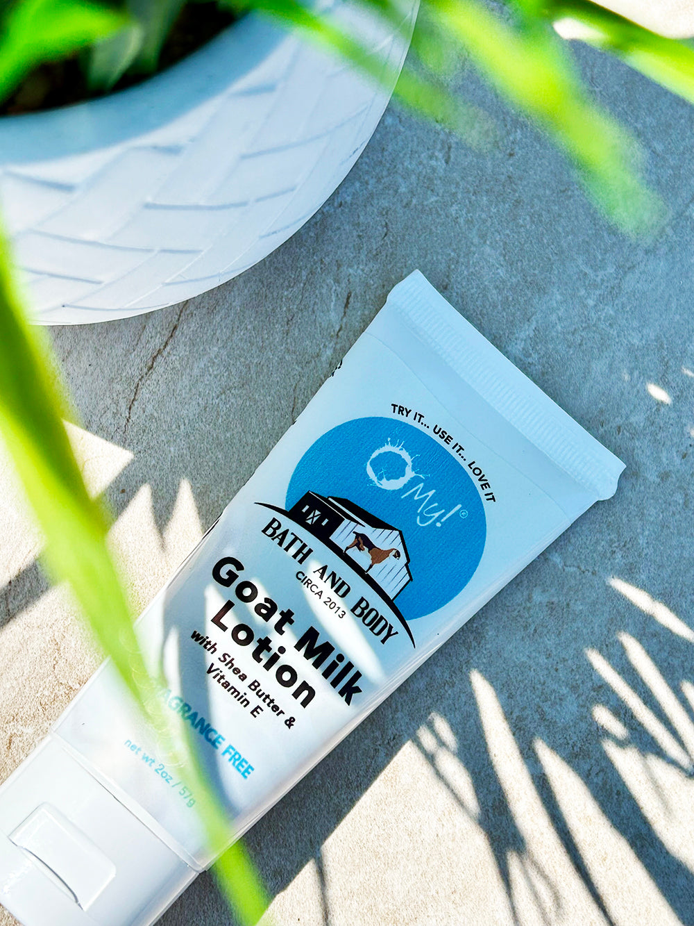 O My! Goat Milk 2oz Traveler Size Lotion | Made with Raw Goat Milk | Shea Butter and Vit E | Free of Parabens & More | Handcrafted in USA