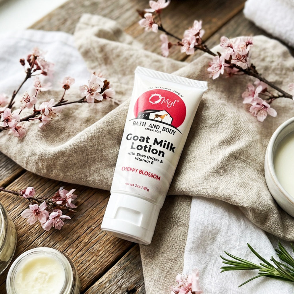 O My! Goat Milk 2oz Traveler Size Lotion | Made with Raw Goat Milk | Shea Butter and Vit E | Free of Parabens & More | Handcrafted in USA