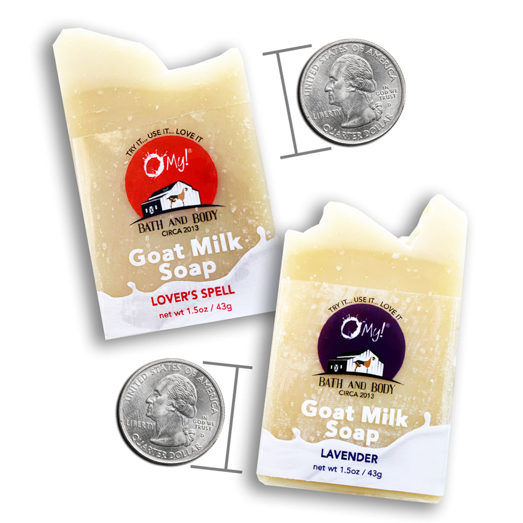 O My! Goat Milk Soap Bar Hotel Size 1.5oz Traveler | Made with Raw Goat Milk | Free of Parabens & More | Handcrafted USA