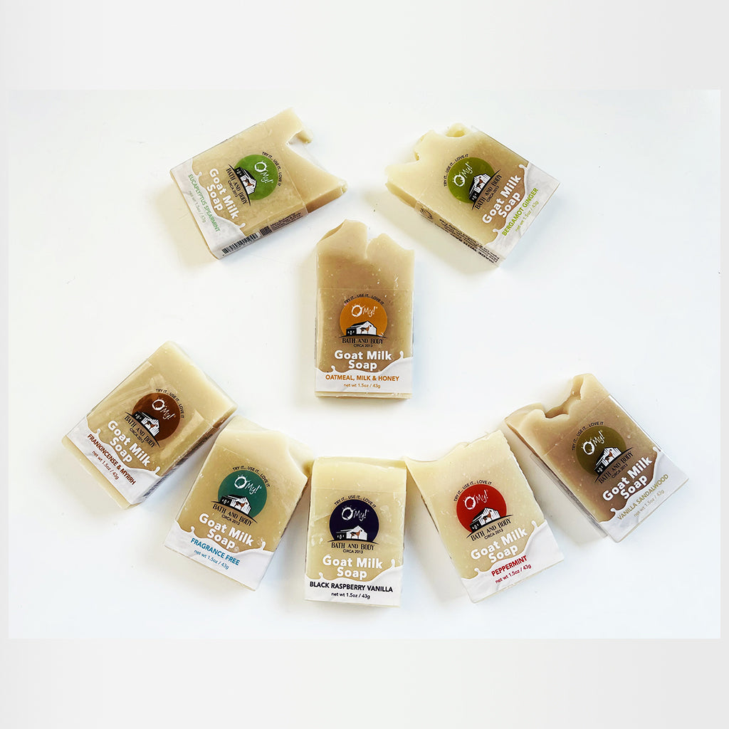 O My! Goat Milk Soap Bar Hotel Size 1.5oz Traveler | Made with Raw Goat Milk | Free of Parabens & More | Handcrafted USA
