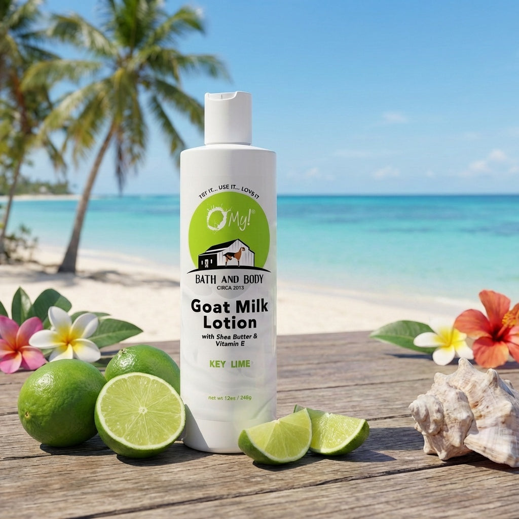 O My! Goat Milk 12oz Lotion | Made with Raw Goat Milk | Shea Butter and Vit E | Free of Parabens & More | Handcrafted in USA