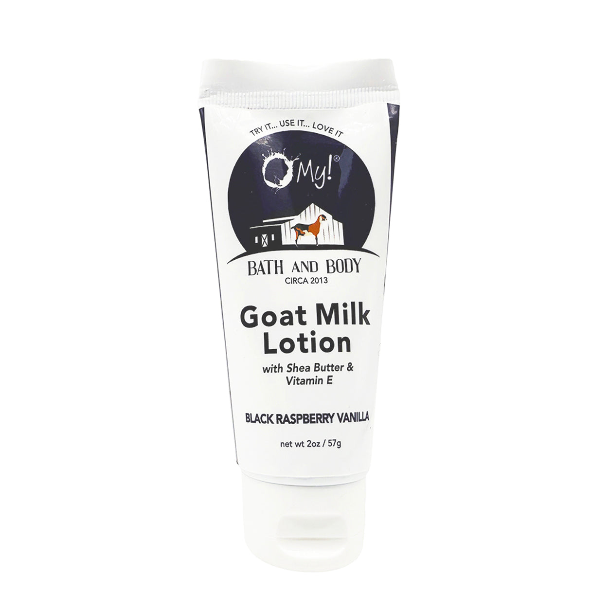 O My! Goat Milk 2oz Traveler Size Lotion | Made with Raw Goat Milk | Shea Butter and Vit E | Free of Parabens & More | Handcrafted in USA