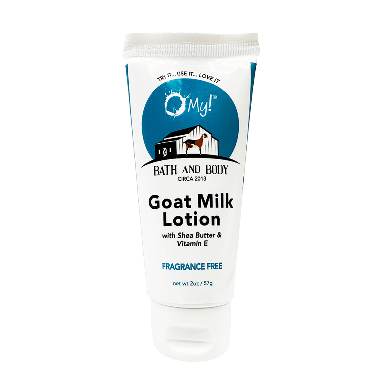 O My! Goat Milk 2oz Traveler Size Lotion | Made with Raw Goat Milk | Shea Butter and Vit E | Free of Parabens & More | Handcrafted in USA