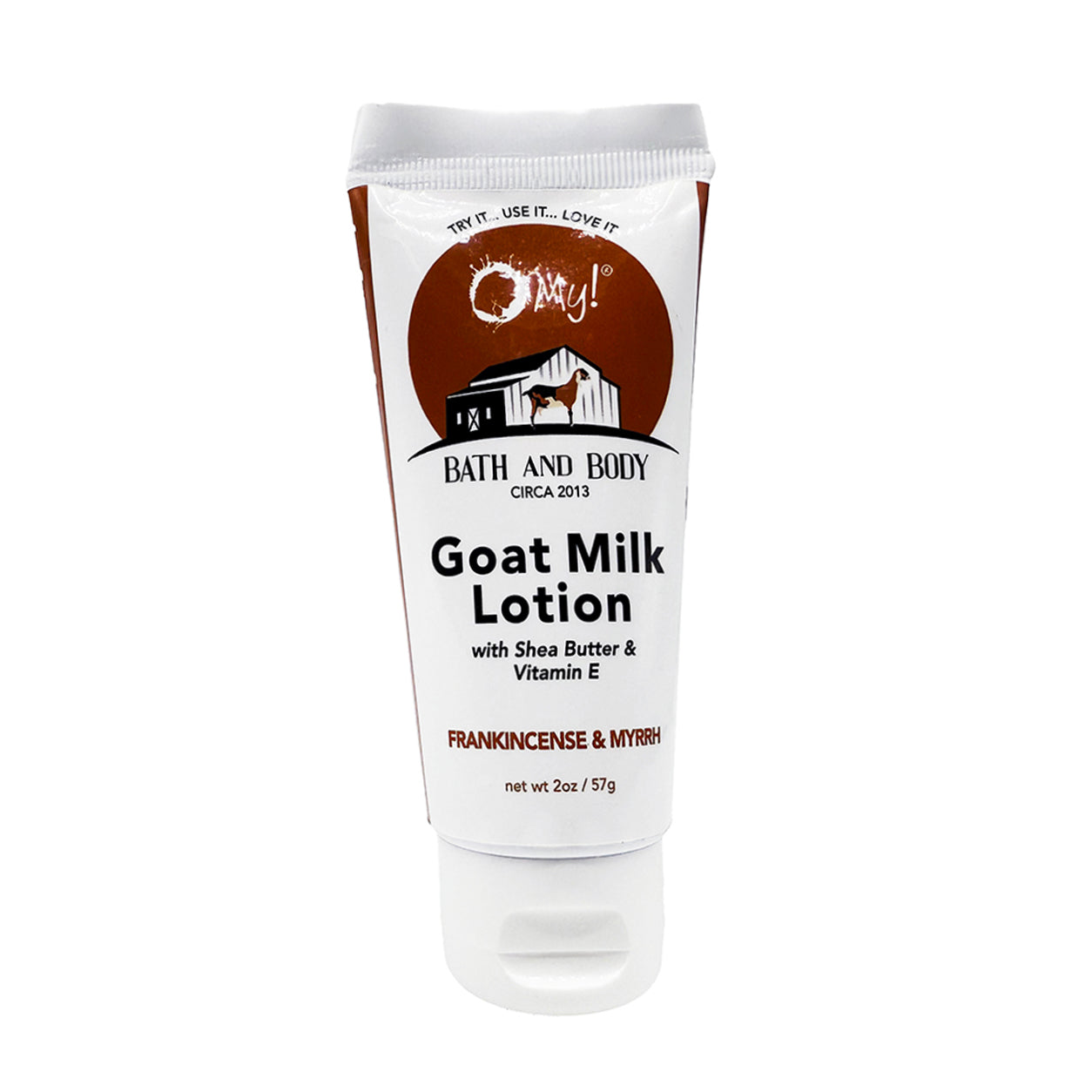 O My! Goat Milk 2oz Traveler Size Lotion | Made with Raw Goat Milk | Shea Butter and Vit E | Free of Parabens & More | Handcrafted in USA