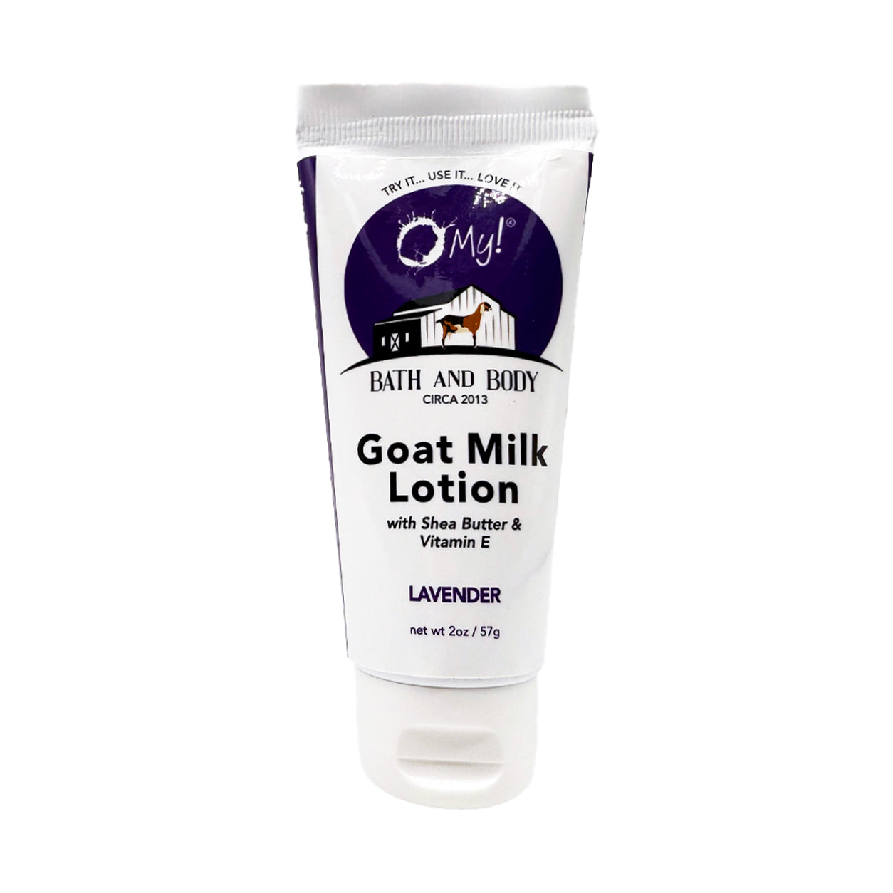O My! Goat Milk 2oz Traveler Size Lotion | Made with Raw Goat Milk | Shea Butter and Vit E | Free of Parabens & More | Handcrafted in USA
