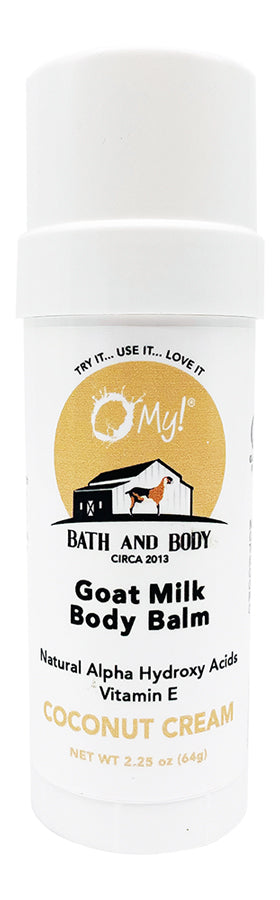 O My! Goat Milk Body Balm with natural alpha hydroxy acids and vitamin E - Coconut Cream