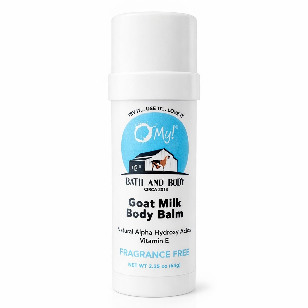 O My! Goat Milk Body Balm Fragrance Free on a white background.
