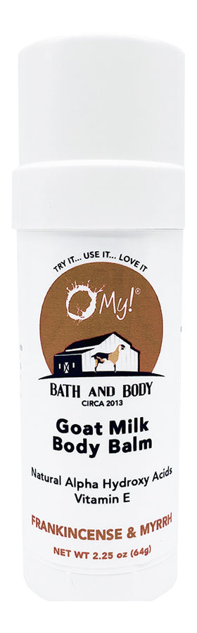 O My! Goat Milk Body Balm with natural alpha hydroxy acids and vitamin E - Frankincense & Myrrh