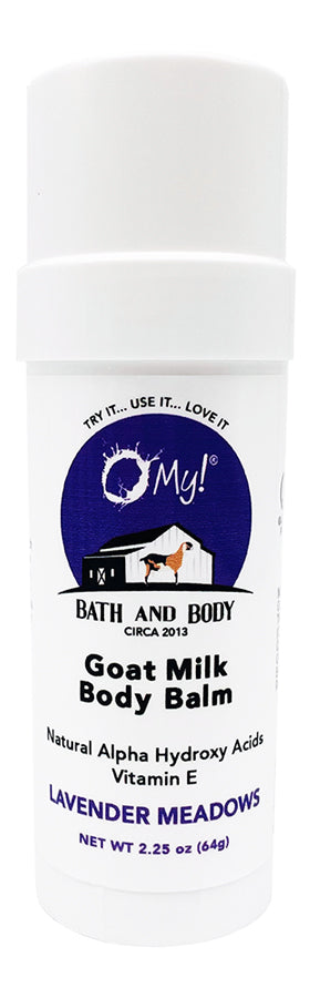 O My! Goat Milk Body Balm with natural alpha hydroxy acids and vitamin E - Lavender Meadows