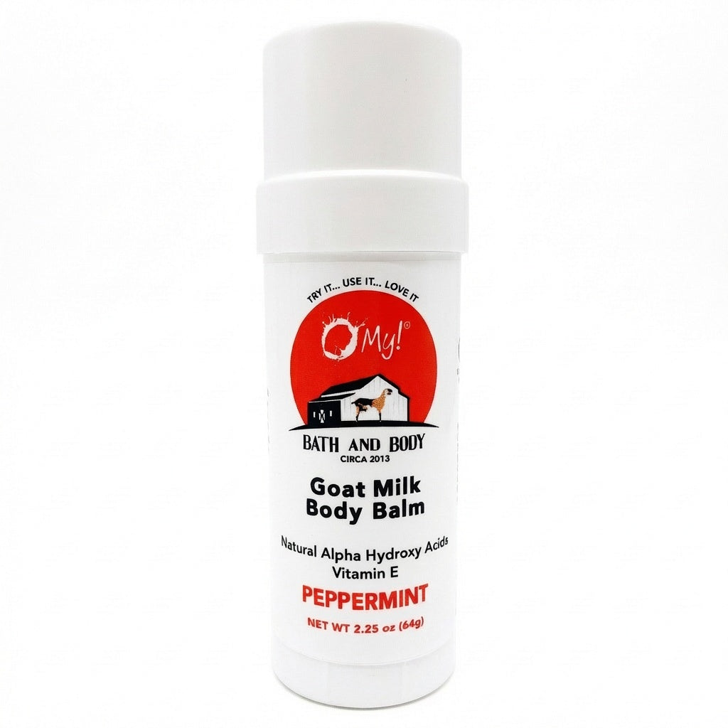 O My! Goat Milk Body Balm in Peppermint Essential Oil on a white background.