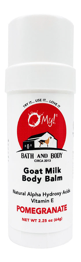 O My! Goat Milk Body Balm with natural alpha hydroxy acids and vitamin E - Pomegranate