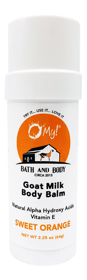 O My! Goat Milk Body Balm with natural alpha hydroxy acids and vitamin E - Sweet Orange