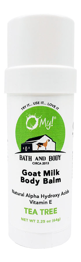 O My! Goat Milk Body Balm with natural alpha hydroxy acids and vitamin E - Tea Tree