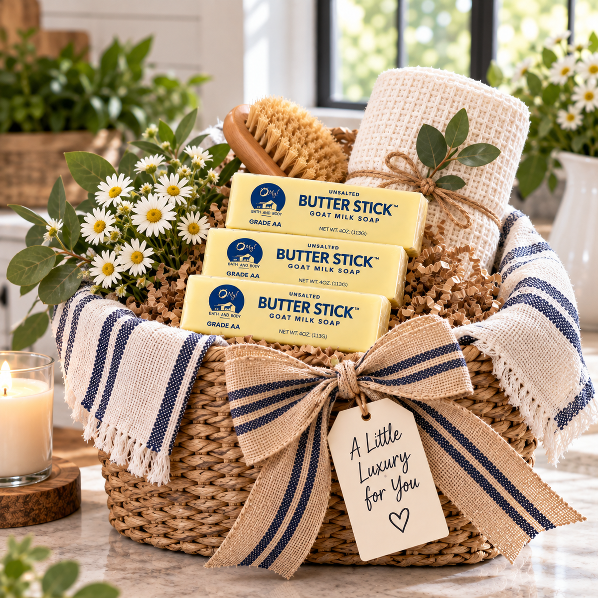 O My! Butter Stick™ Goat Milk Soap Bar 4oz | Handcrafted in USA with Raw Goat Milk | Looks like Butter... Lathers like Luxury