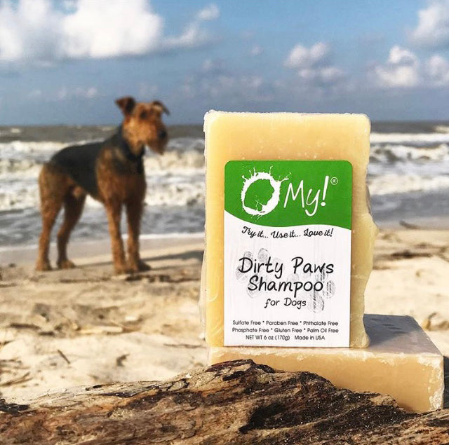 O My! Dirty Paws Goat Milk Shampoo Bar for Dogs made with 5 essential oils 