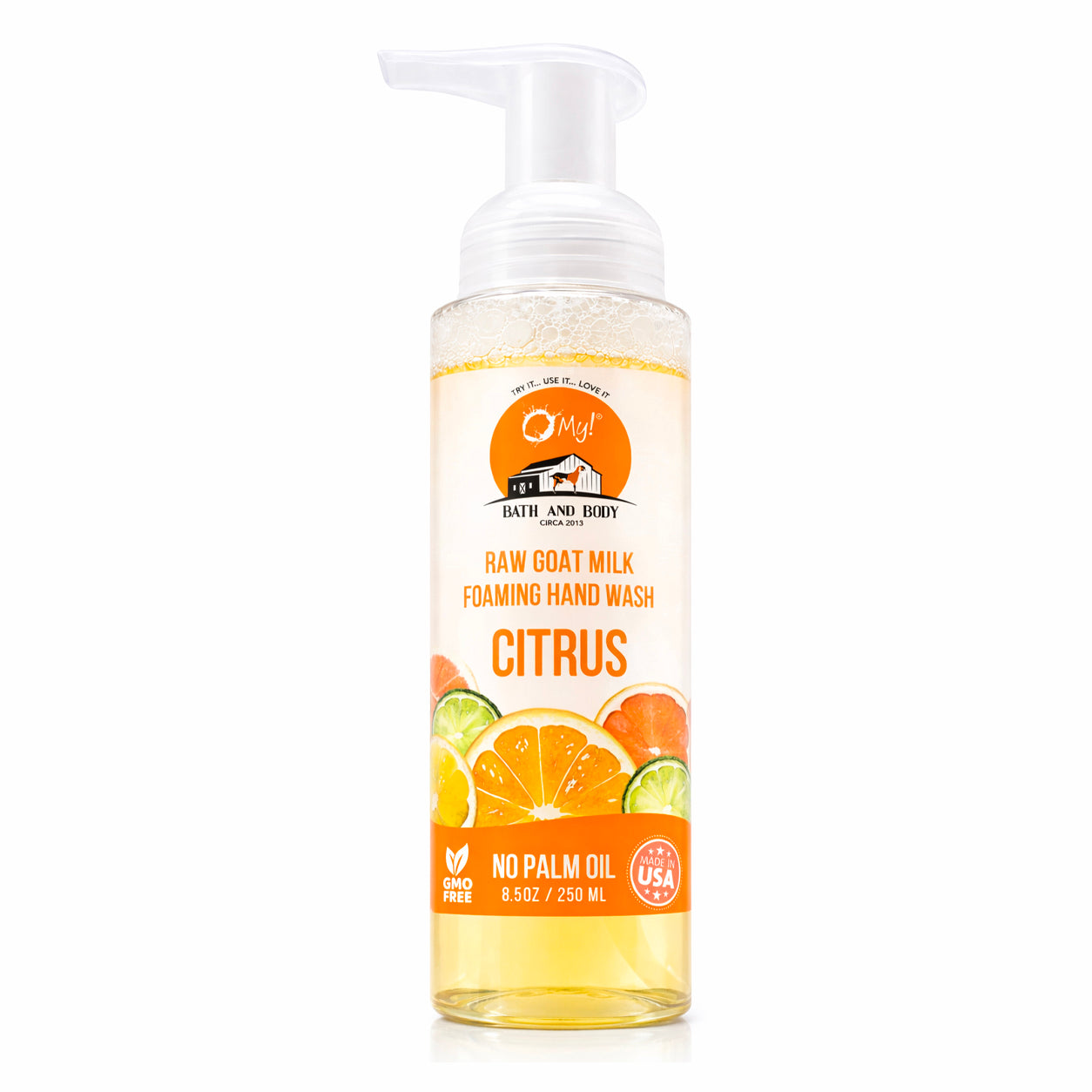 O My! Goat Milk Foaming Hand Wash in Citrus Essential Oil.