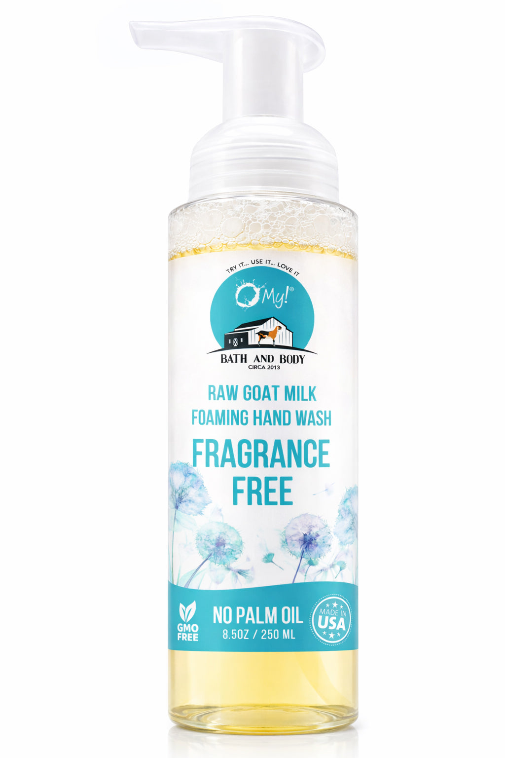 O My! Goat Milk Foaming Hand Wash | Rich, Creamy Foam | Made with Raw Goat Milk | Free of Parabens & More | Handcrafted in USA