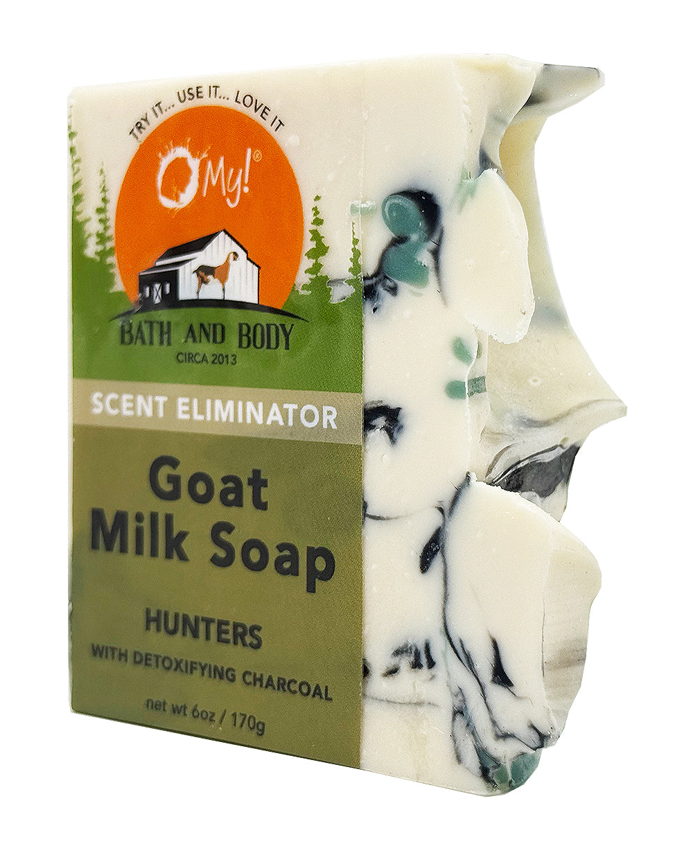 O My! Goat Milk Soap - Scent Eliminator for Hunters bar soap made with Detoxifying Charcoal and raw goat milk