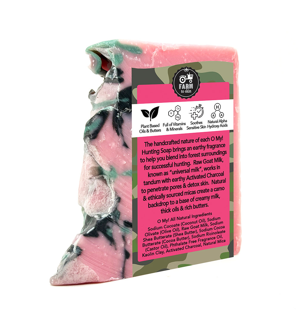 O My! Goat Milk Soap - Scent Eliminator for Huntress bar soap made with Detoxifying Charcoal and raw goat milk