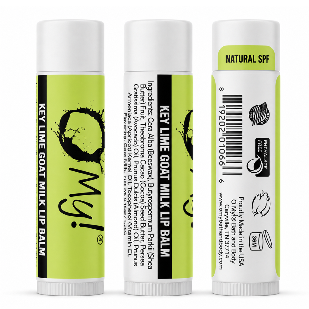 O My! Goat Milk Lip Balm | Shea Butter and Vitamin E | Free of Parabens & More | Handcrafted in USA