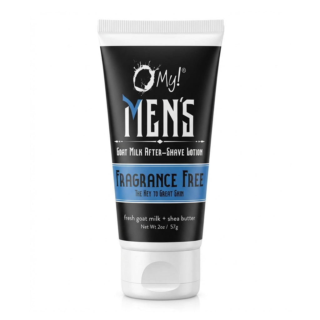 Tube of O My! Men's Goat Milk After-Shave Lotion on a white background