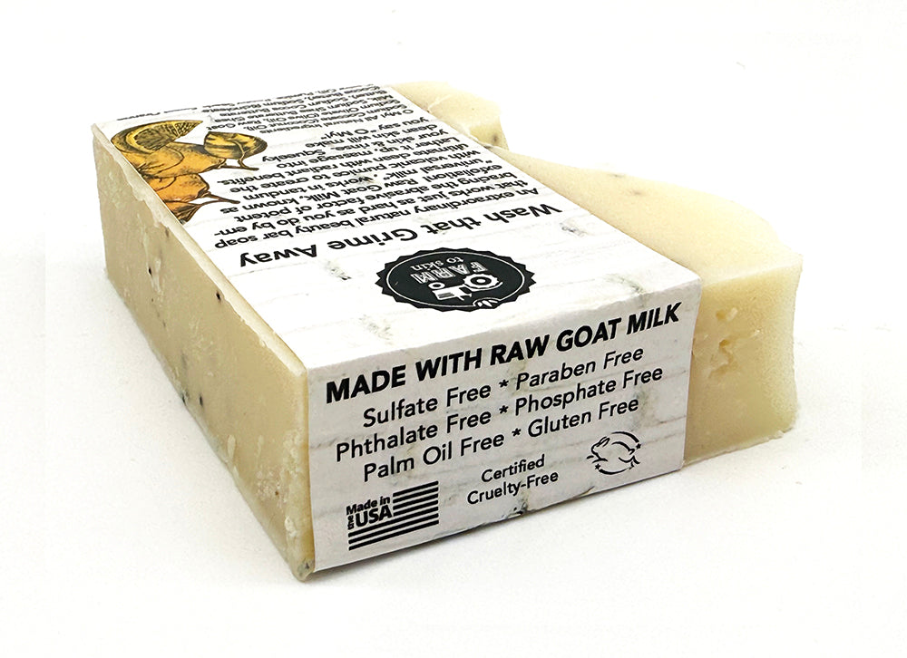 O My! Pumice Goat Milk Soap Citrus made with raw goat milk, pumice and poppy seeds for excellent exfoliation