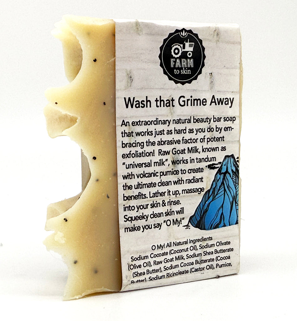 O My! Pumice Goat Milk Soap Fragrance Free made with raw goat milk, pumice and poppy seeds for excellent exfoliation