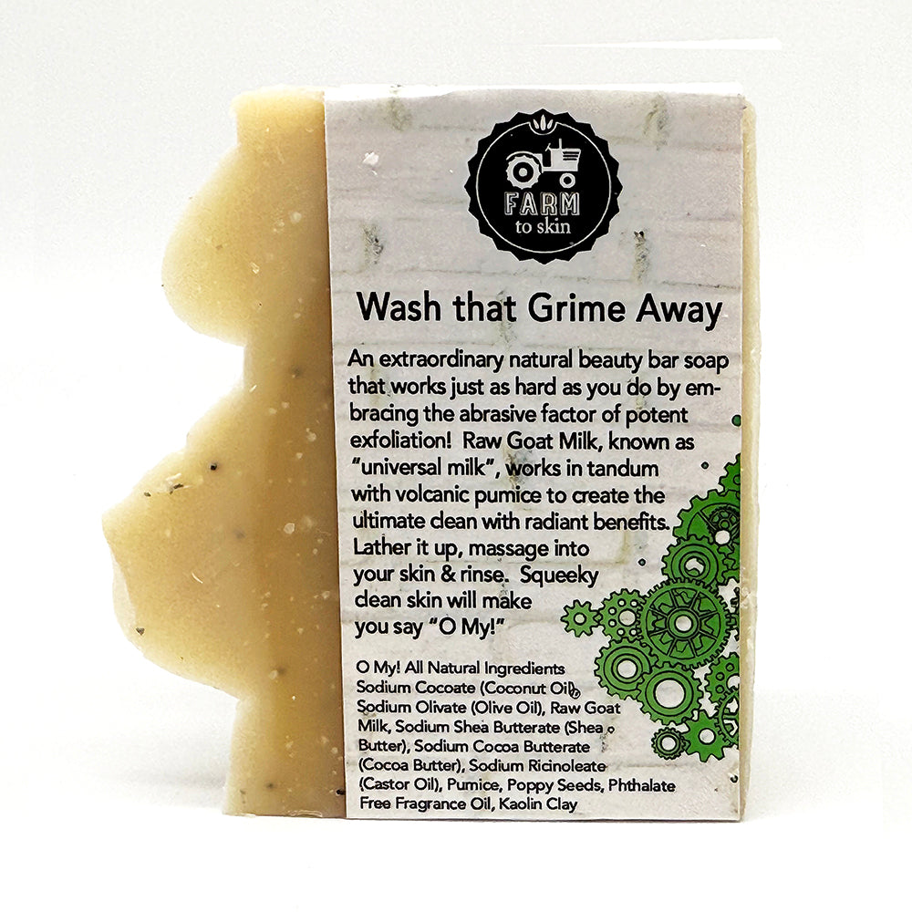 O My! Pumice Goat Milk Soap Green Machine made with raw goat milk, pumice and poppy seeds for excellent exfoliation