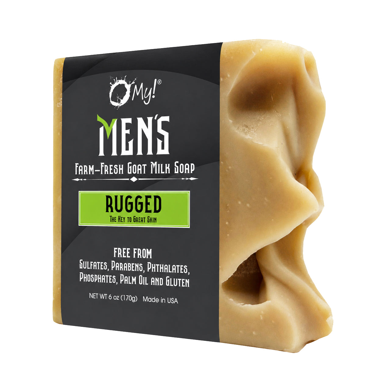 O My! Men's Goat Milk 6oz Big & Bulky Soaps in Rugged.