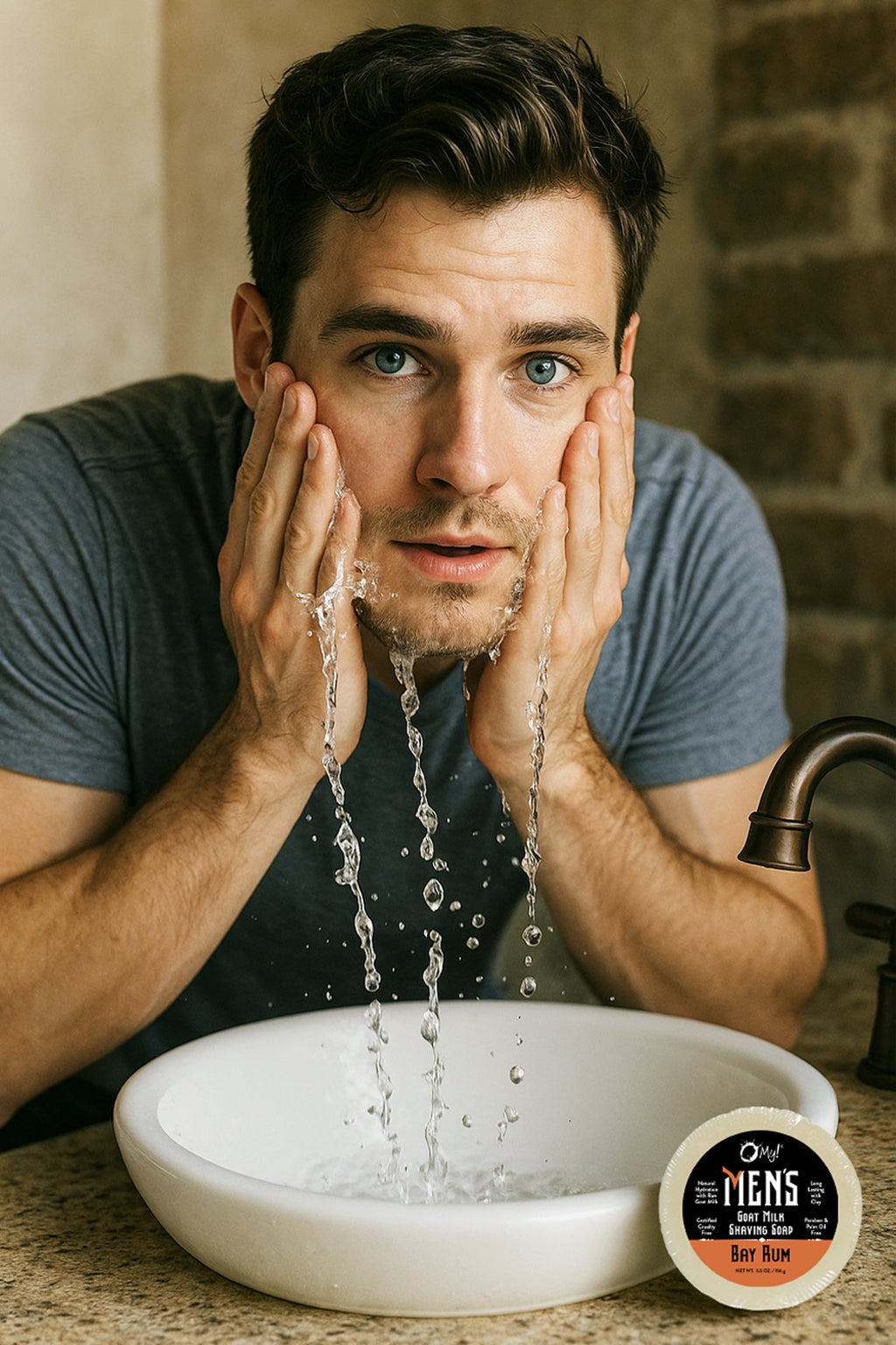 O My! Goat Milk Shaving Soap | Free of Parabens & More | Shea Butter and Vit E | Handcrafted in USA