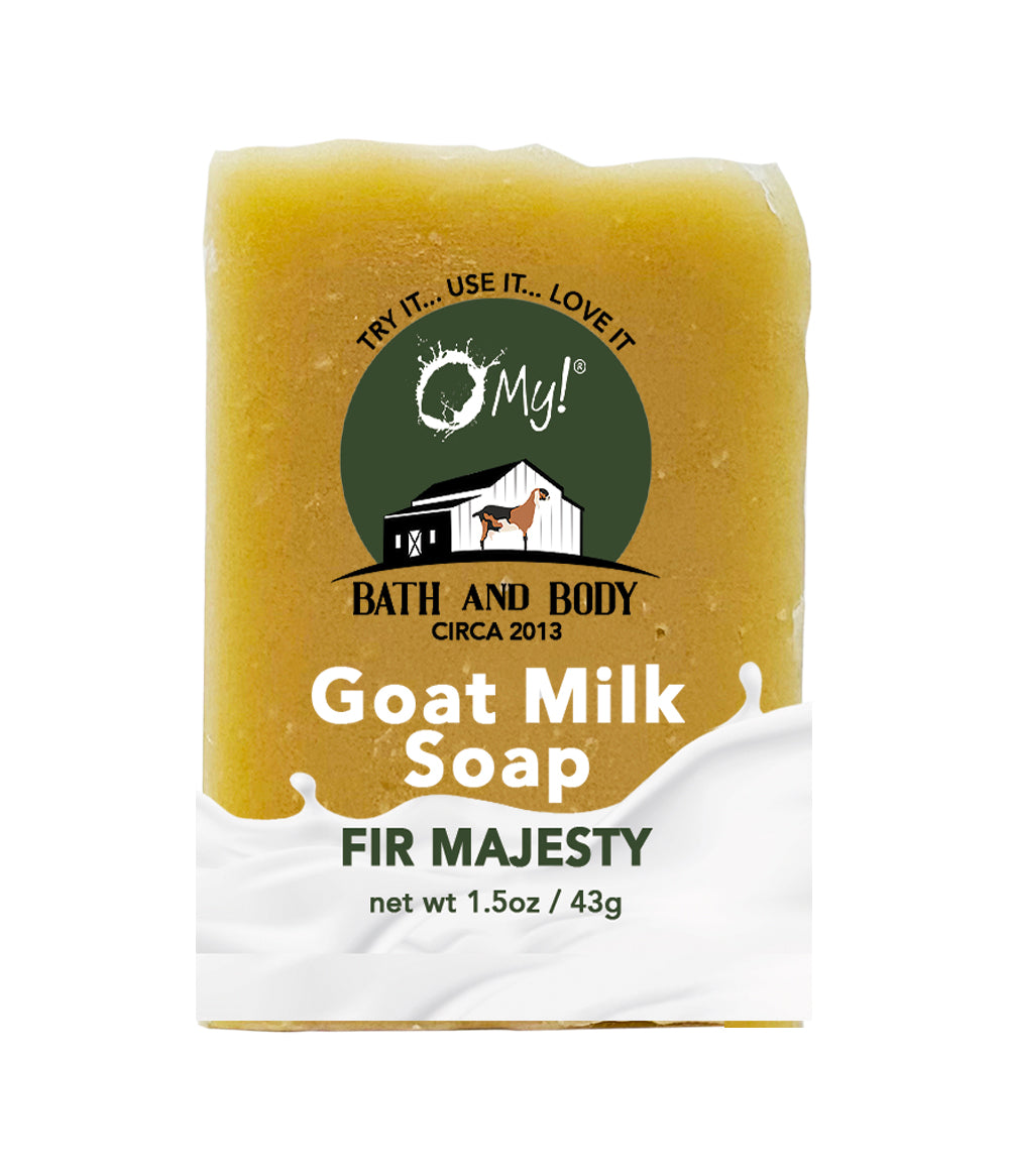 O My! Goat Milk Soap Traveler Fir Majesty made with raw goat milk from USA farms