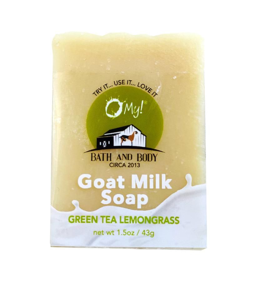 O My! Goat Milk Traveler Soap Bar 1.5oz Green Tea & Lemongrass