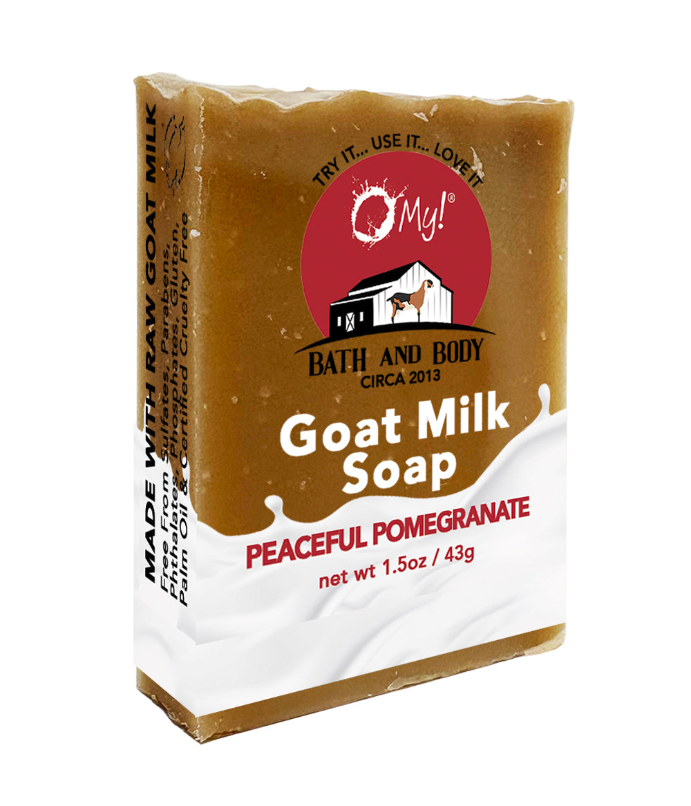 O My! Goat Milk Soap Traveler Pomegranate made with raw goat milk from USA farms
