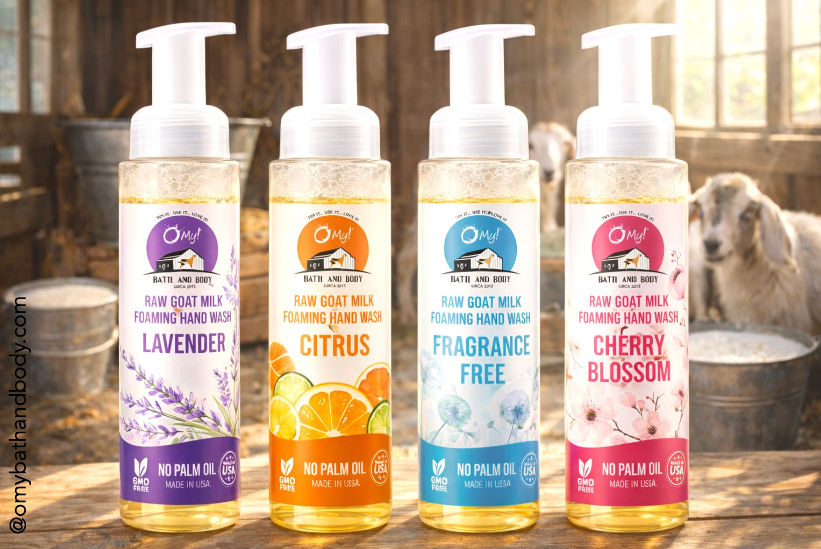 O My! Goat Milk Foaming Hand Wash | Rich, Creamy Foam | Made with Raw Goat Milk | Free of Parabens & More | Handcrafted in USA