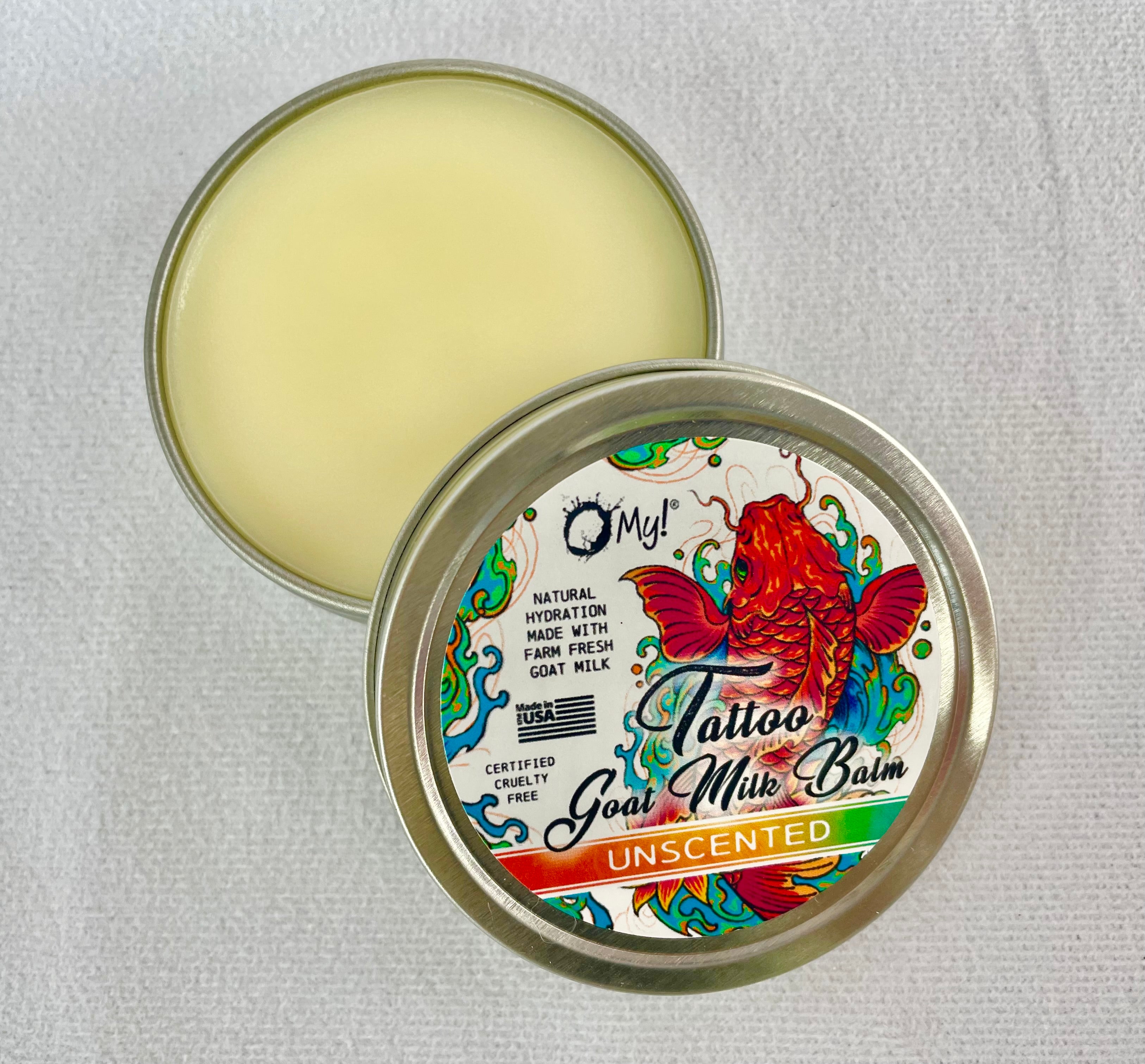 O My! Goat Milk Tattoo Balm Unscented for ultimate silky tattoo healing
