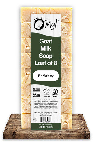 O My! Bulk Up Goat Milk Soap Loaf of 8 Bars Fir Majesty