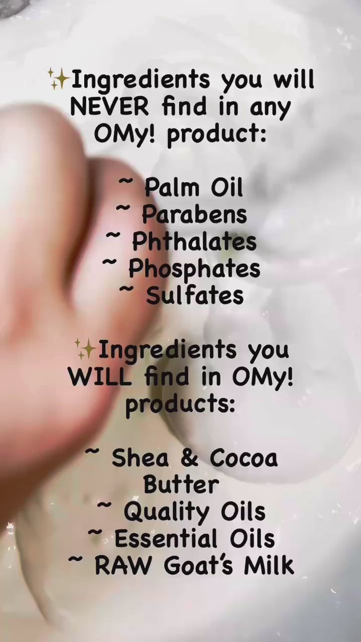 Load video: O My! Goat Milk After Shave Lotion 10oz | Made with Raw Goat Milk | Shea Butter and Vit E | Free of Parabens &amp; More | Handcrafted in USA