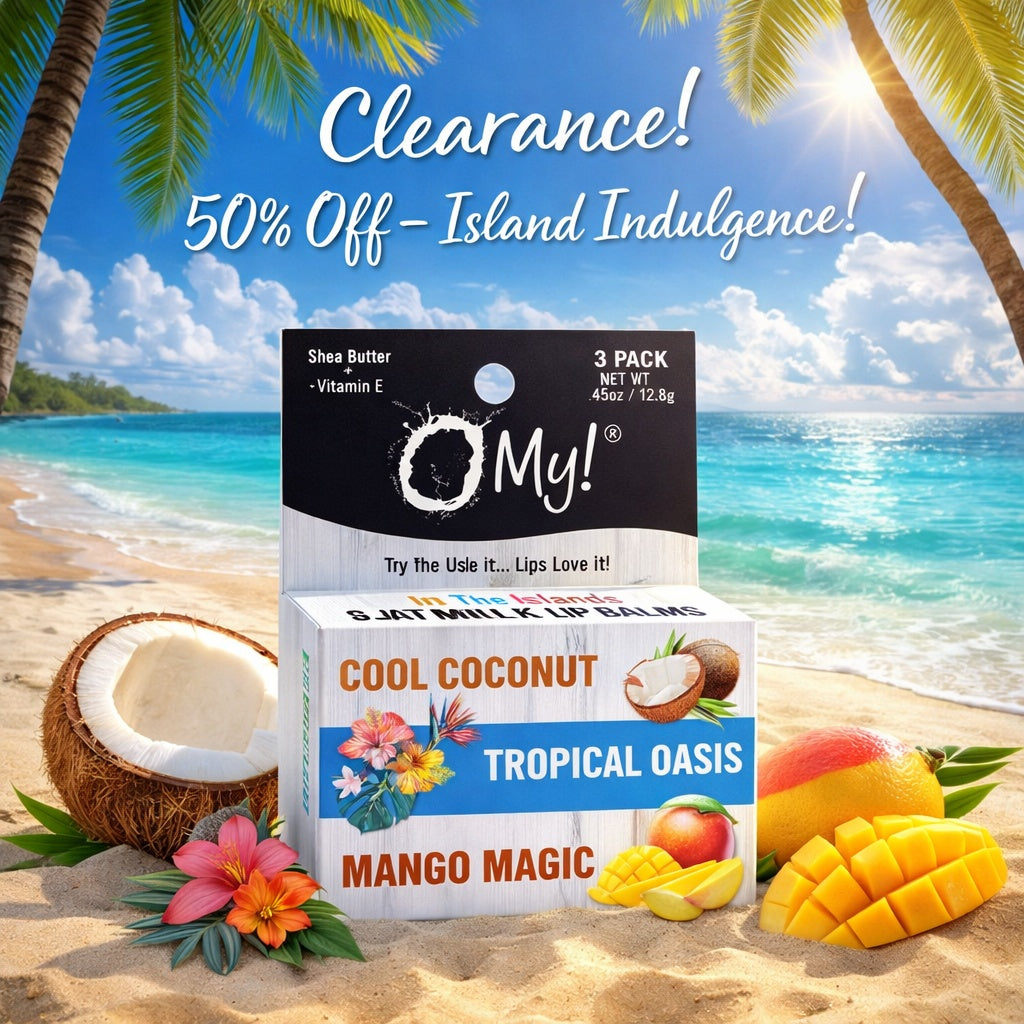 O My! Goat Milk Lip Balm - 3 Pack | Shea Butter and Vitamin E | Free of Parabens & More | Handcrafted in USA