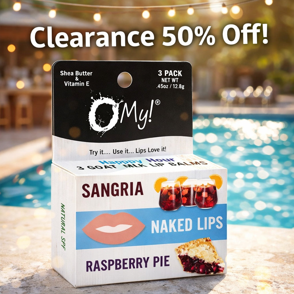 O My! Goat Milk Lip Balm - 3 Pack | Shea Butter and Vitamin E | Free of Parabens & More | Handcrafted in USA