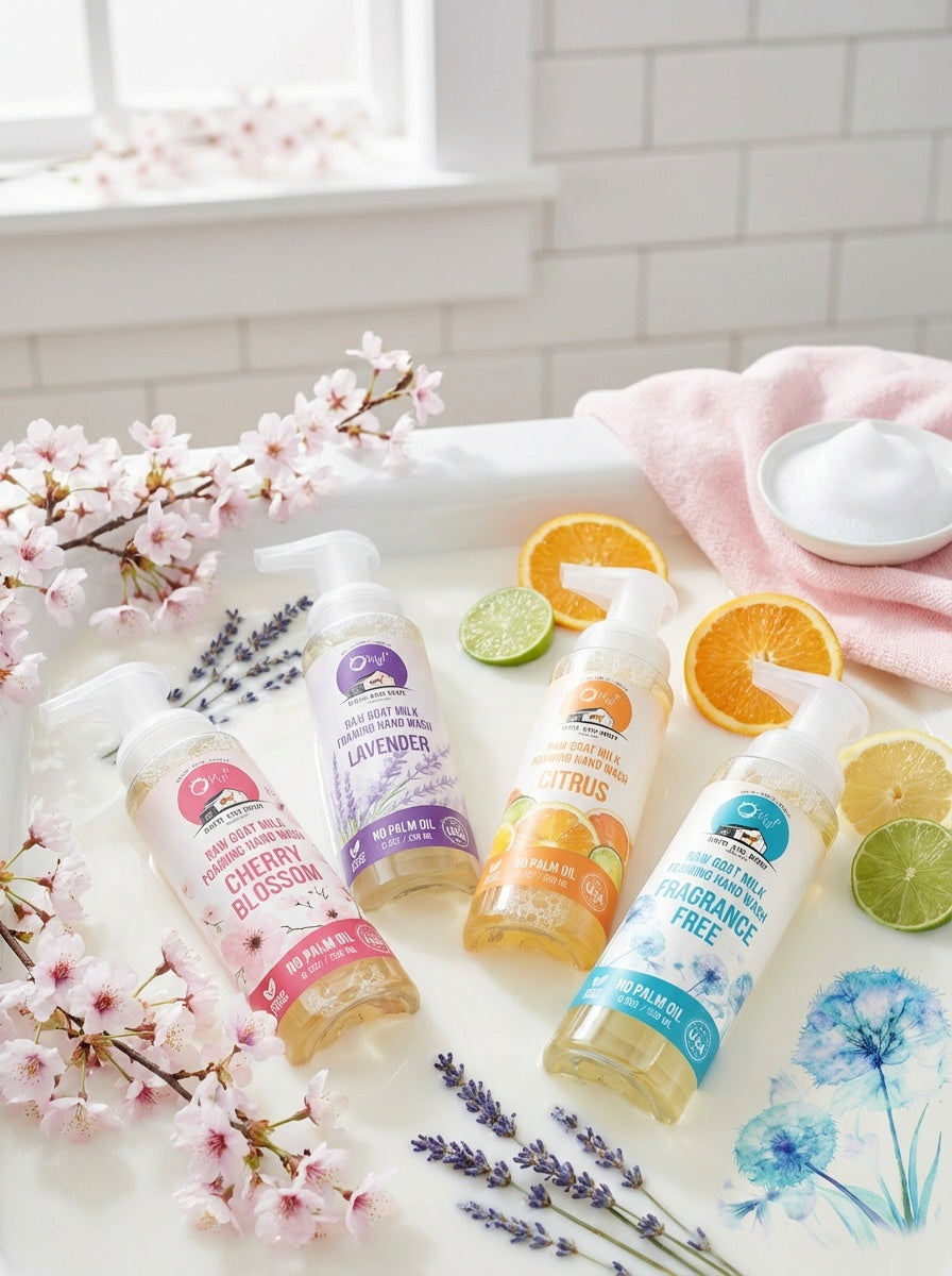 O My! Goat Milk Foaming Hand Wash | Rich, Creamy Foam | Made with Raw Goat Milk | Free of Parabens & More | Handcrafted in USA