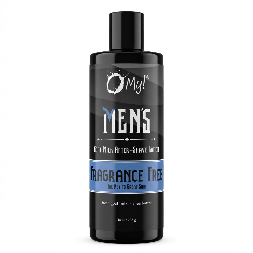 O My! Goat Milk After Shave Lotion 10oz | Made with Raw Goat Milk | Shea Butter and Vit E | Free of Parabens & More | Handcrafted in USA
