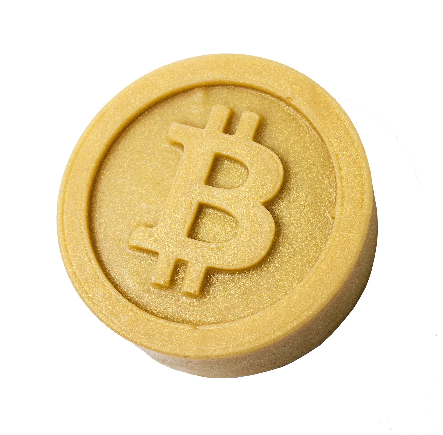 O My! Bitcoin Soap made with Raw Goat Milk by O My! Bath and Body.  Go for the GOAT Gold Bar.