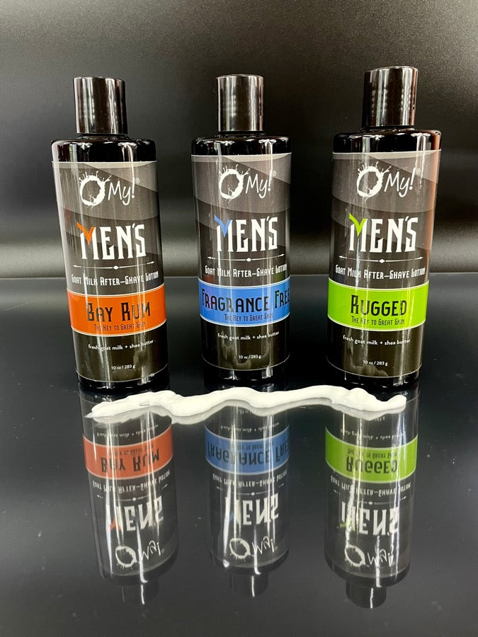 O My! Goat Milk After Shave Lotion 10oz | Made with Raw Goat Milk | Shea Butter and Vit E | Free of Parabens & More | Handcrafted in USA