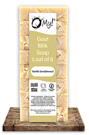 O My! Bulk Up Soap Loaf of 8 Bars Vanilla Sandalwood